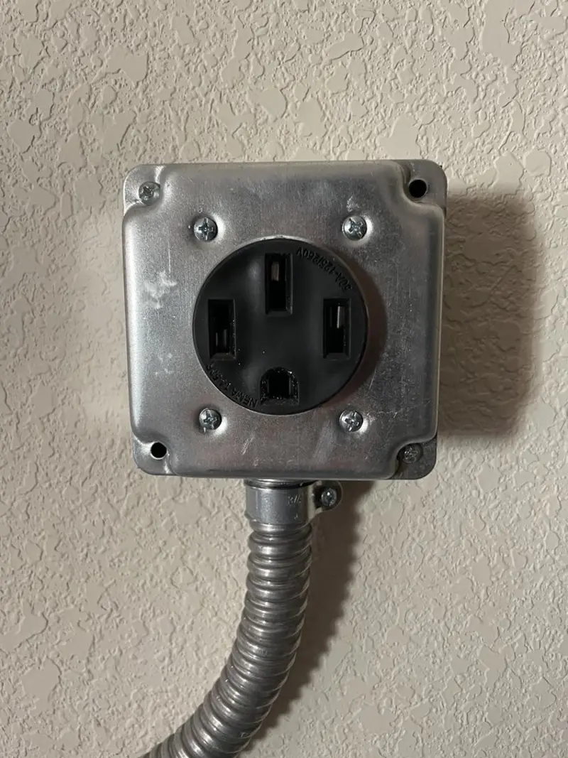 NEMA 14-50 outlet installed for Smart Home Electrical in Underhill